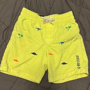 GAP Bright Yellow Dinosaur Print Swimsuit